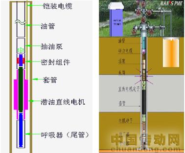 電機(jī)置于井下直接驅(qū)動(dòng)抽油泵往復(fù)抽油,形成了一套新型高效潛油直線